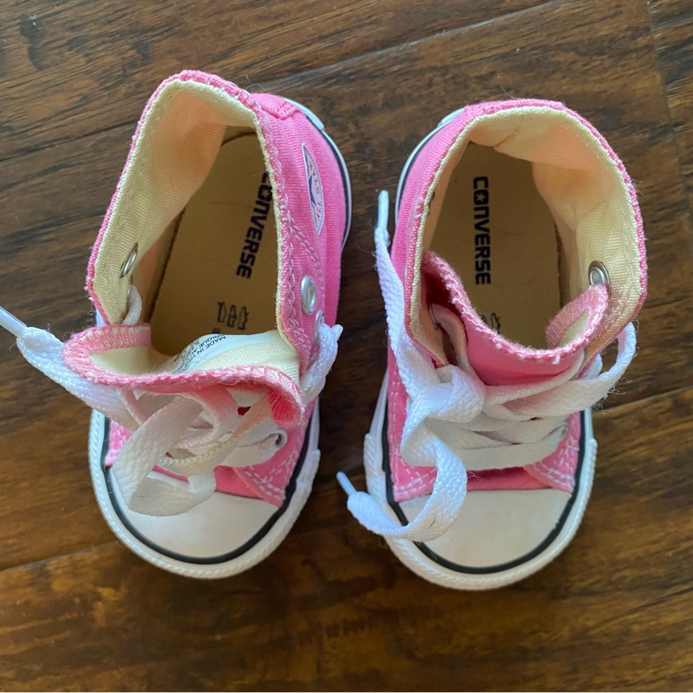 Converse Chuck Taylor All Star Toddler Children’s Kids Shoes in Pink White US 4 - Picture 6 of 8